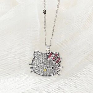 Hello Kitty Silver Diamond Pendant Necklace